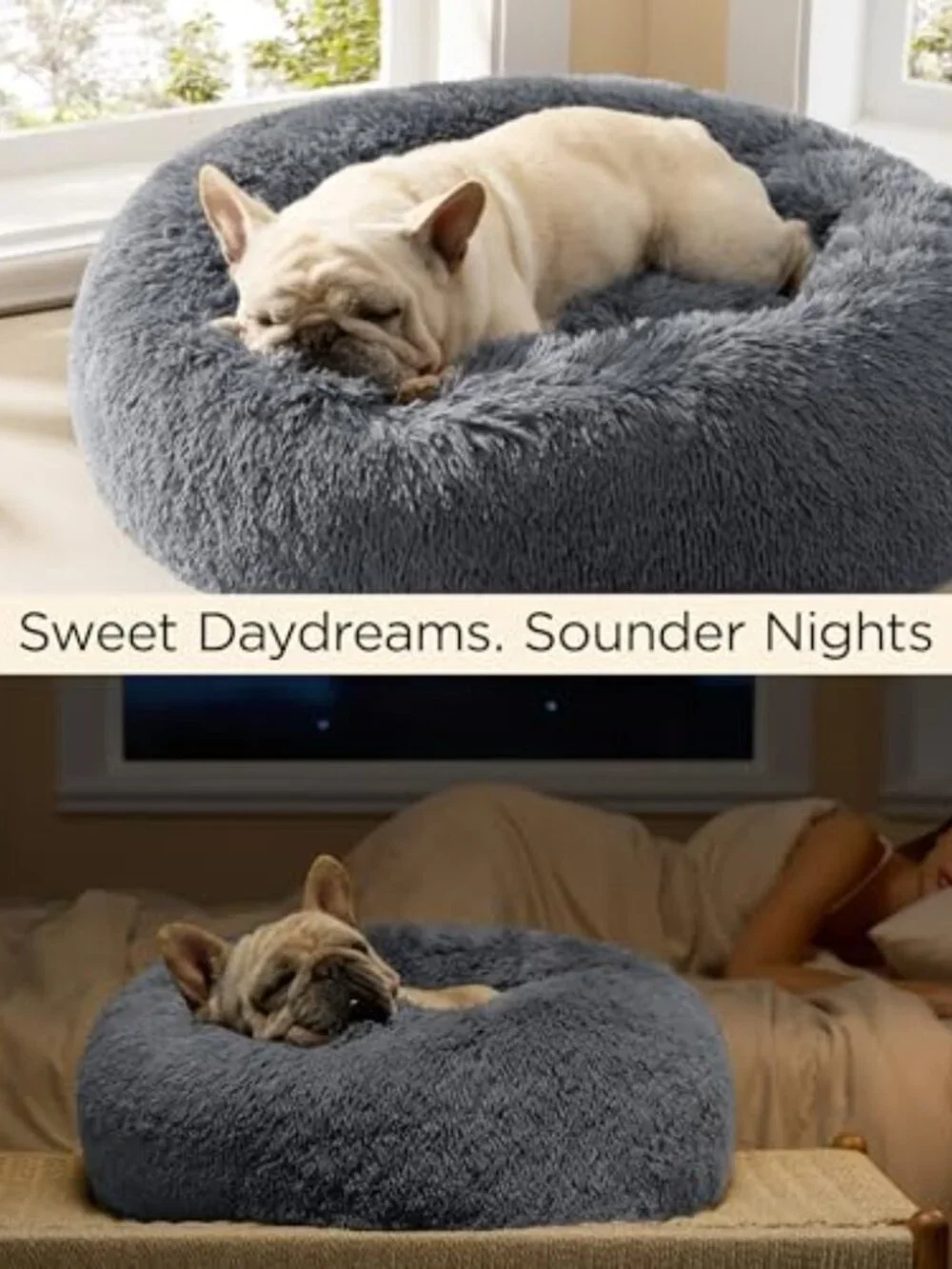 New Calming Dog Bed for Medium Dogs - Donut Washable Medium Pet Bed, 30 inches
